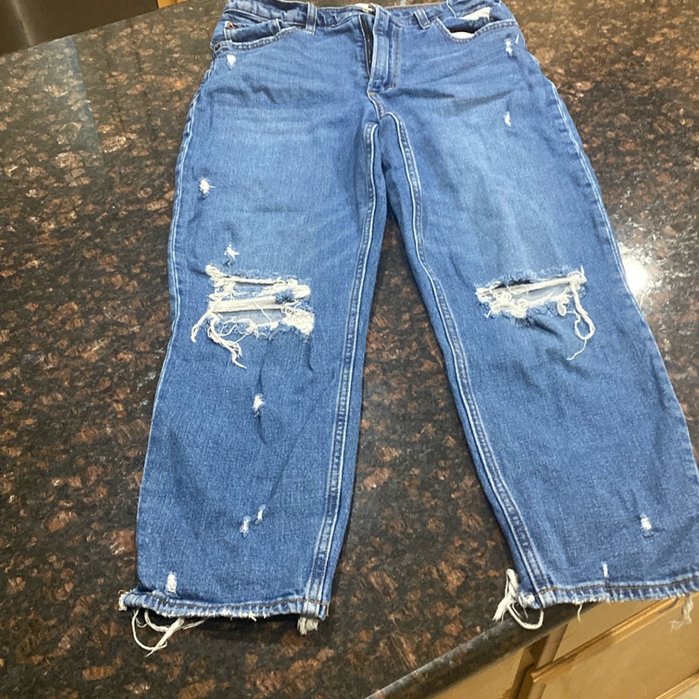 Abercrombie and Fitch Distressed Mom Jeans